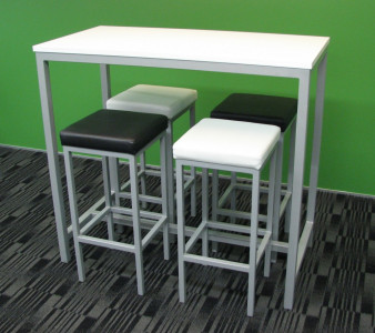 The metro Leaner is shown with the Metro Stool