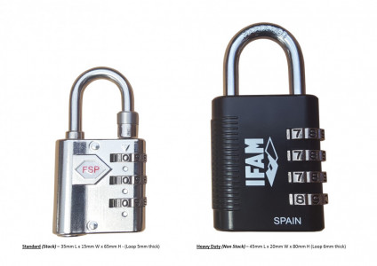 Combination Padlocks - Optional Extra