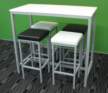 Metro Stool shown with the Metro Leaner.
