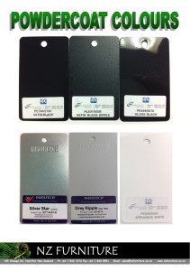 Powder coat colours for the frame