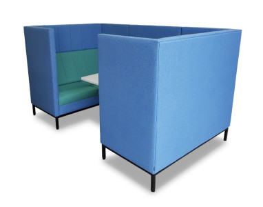 4 person setting - 2 x 2 Seaters + 1000mmL joiner wall between.
