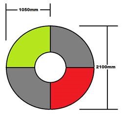 The above image shows 4 x Quarter Ottomans